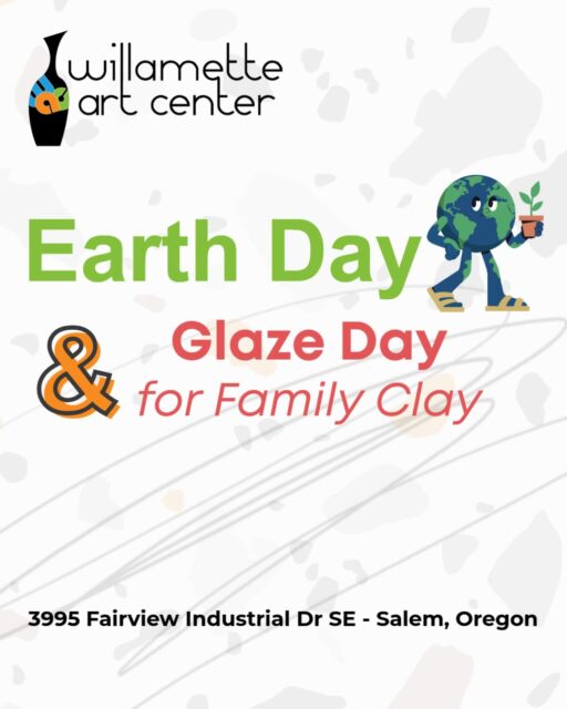 Join us for Earth Day at the Willamette Art Center on Sunday, April 19 from 11 am to 3 pm! This free, family-friendly event is full of creative fun—plant a seed in a compostable container, craft your own Earth Day hat, and take part in Family Clay Glazing Day. Choose from a variety of blank clay pieces to glaze for just $10-20 (includes firing), or pick up a take-home clay kit for only $5 to create your masterpiece at home—then bring it back anytime for firing. We can’t wait to celebrate with you!