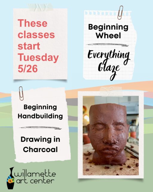Classes start on Tuesday! Which one did you sign up for? Wait, you haven't signed up yet? Don't delay.... there is still time. Let your creativity shine as summer gets going. willametteartcenter.com/classes_workshops or link in bio. 💻