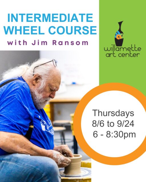Ready to take your wheel skills to the next level? Master Potter Jim Ransom’s intermediate class explores advanced throwing techniques, pottery forms, and glazing. Have a clay project in mind? Bring it, and we’ll work through it together! Experience required. Thursday evenings from 6 to 8:30pm. Classes run August 6th through September 24th.Visit our website or tap the link in our bio to register before spots fill up!#PotteryClass #WheelThrowing #CeramicsArt #GetYourHandsDirty #WillametteArtCenter