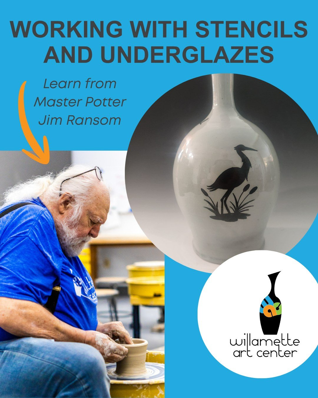 Design and glaze your own custom bisque mug in our fun, two-day stencil workshop! All materials, stencils, and firing are included for a stress-free creative experience.Tuesday July 21st from 6:00 - 7:00 pm ANDTuesday July 28th from 6:00 - 7:30 pmRegister for this class and many more on our website: https://www.willametteartcenter.com/classes-workshops/