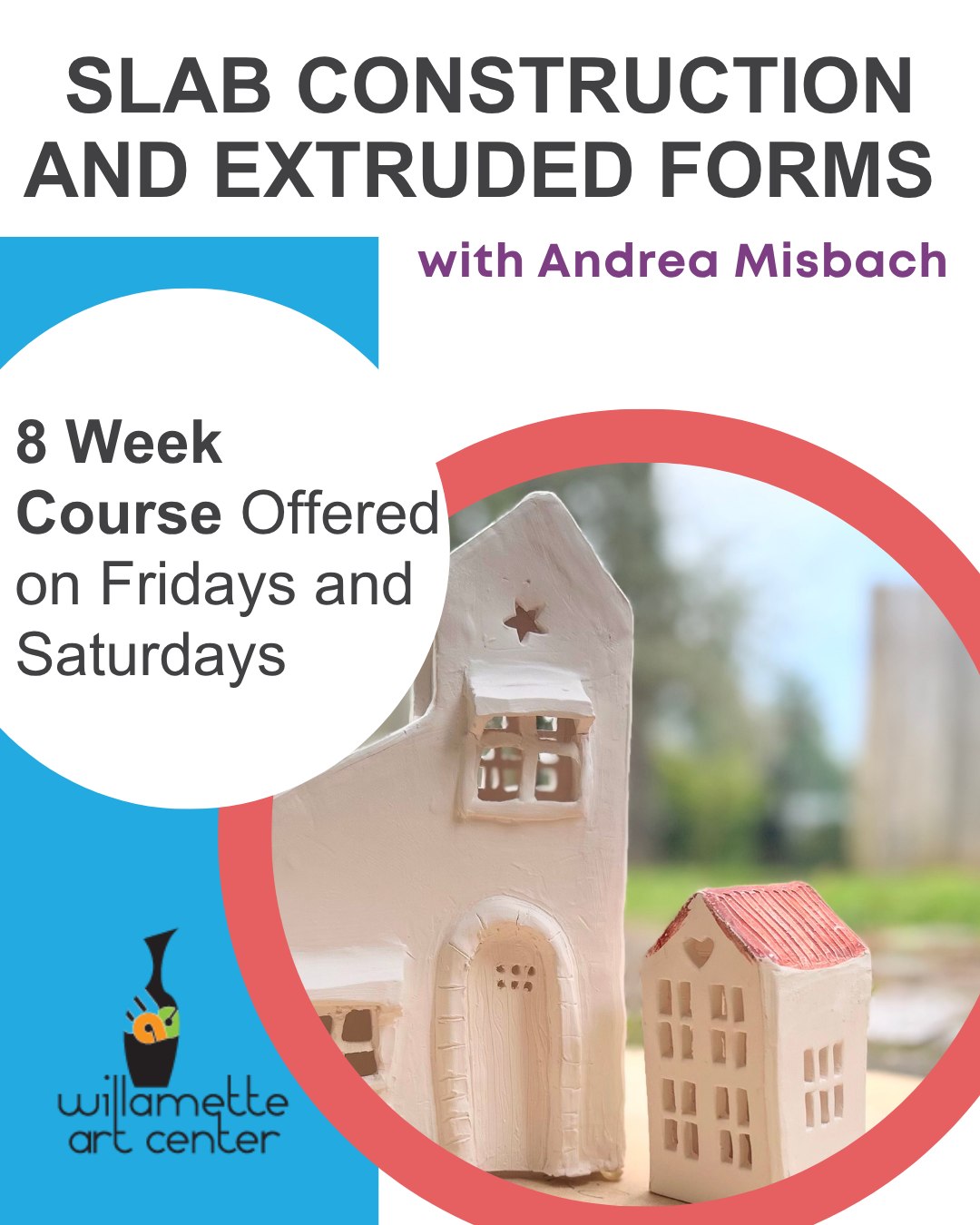 No wheel? No problem! 🙅‍♀️🏺 Get hands-on with Andrea’s Beginning Handbuilding class. We’re ditching the spinning and focusing on coil construction, slabs, and extruding to build everything from custom dinnerware to cool art pieces—all with your own two hands. Perfect for total beginners who want to play in the clay! Friday OR Saturday afternoons from 1:30 to 4pm. Classes run August 7/8th through September 25/26th.#Handbuilding #PotteryClass #CeramicsArt #LearnPottery #WillametteArtCenter