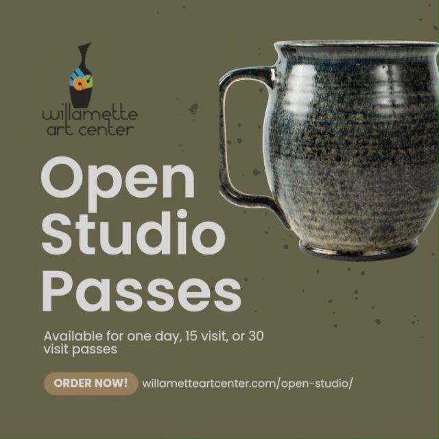 Passes are available so you can work on a project at your own pace with all the tools you need within arm's reach. Studio Orientation is required before Open Studio Passes can be purchased. Check out our calendar to see when the next Orientation is scheduled. #willametteartcenter #pottery #openstudio #workinprogress #ceramicsstudio