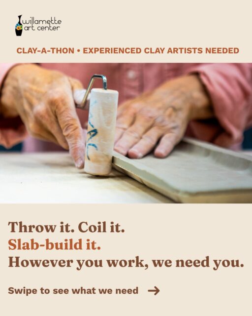If you're an experienced potter with a passion for helping the community, please join us this weekend at our Saturday & Sunday Clayathons! If you know an experienced potter, tag them in the comments, please!Please like and share this post, too.
