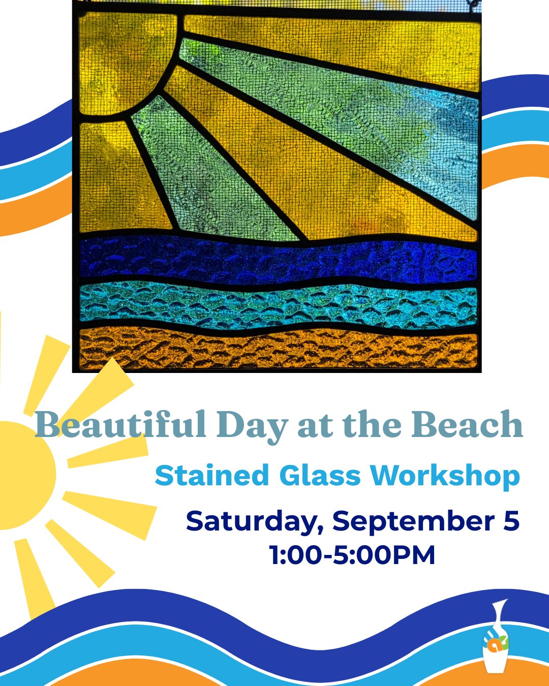 🌊Bring the beach home with you at our "Beautiful Day at the Beach" Stained Glass Workshop! 🌊Join us at Willamette Art Center for "Beautiful Day at the Beach," a stained glass workshop where you'll turn sheets of colored glass into your own little piece of coastline: sunbeams, waves, and all.Instructors Pam Fields and Theresa Fowler will teach you copper foiling and soldering techniques for the Tiffany-style stained glass process in an informal, personal, and supportive environment. Details:📅 Saturday, September 5 | 🕐 1:00-5:00 PM📍 Willamette Art Center, Salem👉 Sign up here: willametteartcenter.com/classes-workshops