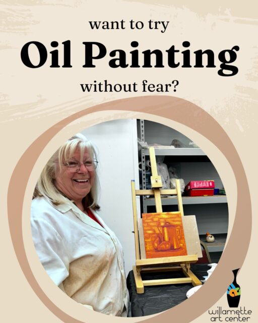 Always wanted to try oil painting? Now’s your chance! 🎨 Classes start in a few weeks—we can’t wait to see what you create in the studio. ✨#PaintingForBeginners #WillametteArtCenter #OilPainting #SalemArts