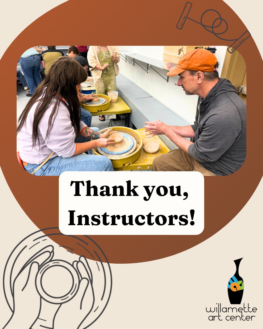 To the incredible instructors at the WAC: Thank you for sharing your wonderful set of skills, patience, and passion with our community! 🎨✨On World Teachers Day, we celebrate the artists and mentors who guide our students through every pottery throw, brushstroke, and creative breakthrough. Your dedication brings our studio to life and helps imaginations flourish every single day.We appreciate you! 💛 (P.S. If you'd like to sign up for a class with one of our terrific instructors, our fall term starts soon! Register on our website!) #CeramicsCommunity #PotteryStudio #willametteartcenter #community #WorldTeachersDay