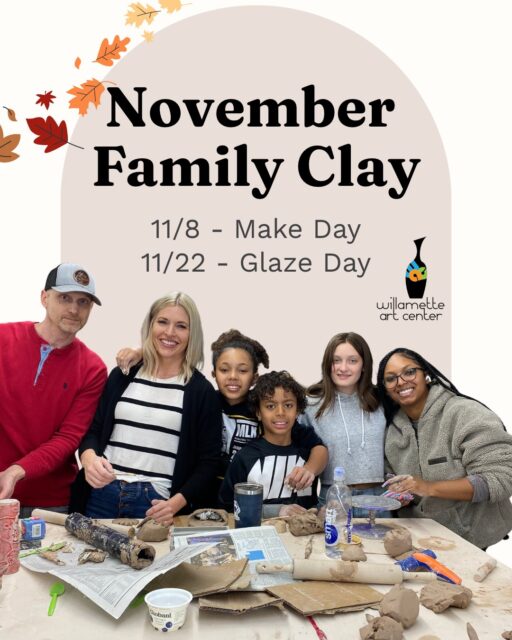 Get the whole family down to the Willamette Art Center for our November sessions of Family Clay Sunday! 🍂We're using organic materials to stamp a beautiful botanical pattern onto a clay bowl you make with your own hands. 🍁Fun with clay for all ages! Only $5 per participant per session, which includes instruction, clay, firing and glazes! #whatshappeningsalem #ceramicsstudio #LearnPottery #GetYourHandsDirty #WillametteArtCenter